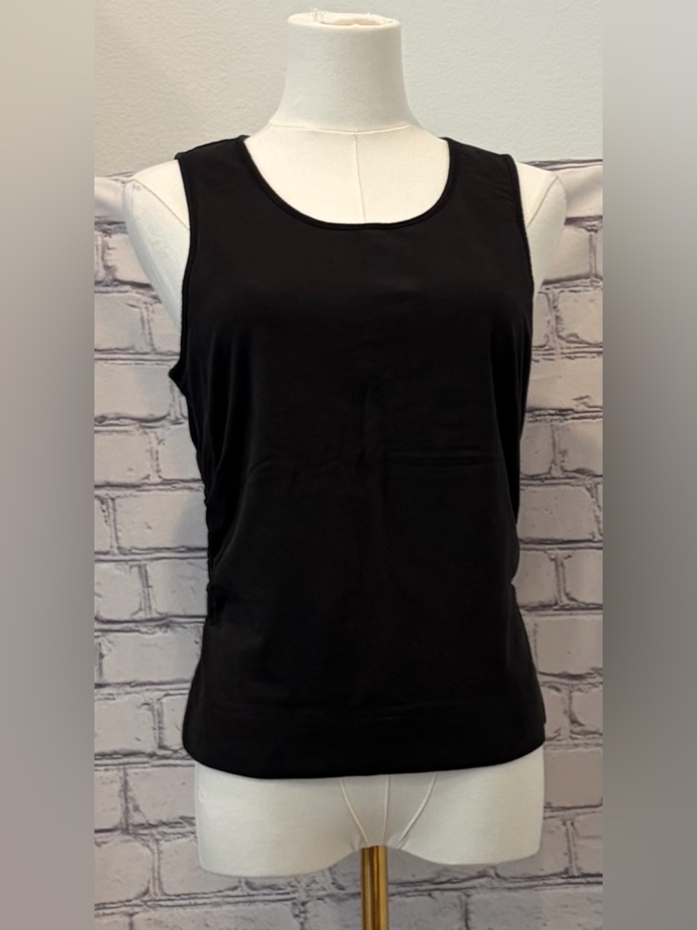 ATM Anthony Thomas Melillo  Size:L Women  Black  Ruched  Sides Tank 94% Cotton